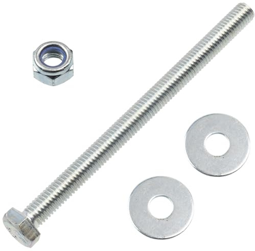 AERZETIX - Set di 10 bulloni a testa esagonale M8x110 mm + 20 rondelle larghe + 10 dadi esagonali autobloccanti M8 | Per progetti domestici, ristrutturazioni e riparazioni leggere | acciaio