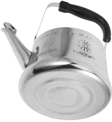 Pfeifender Edelstahl Wasserkessel 3l in Silber für Wasser | 1 Stück, Hitzebeständig mit Pfeife, Exquisites Design, für Hausarbeit und Spielerische Nutzung