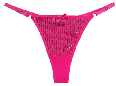 Générique String Femme Paillettes Haute Taille Adjustable Confortable Sexy Sensuel pour Noël Et Carnaval