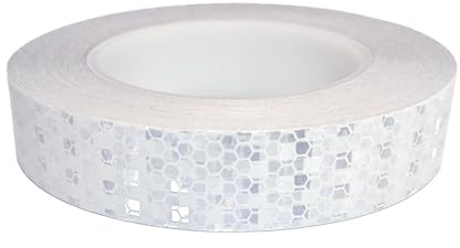 Ruban adhésif réfléchissant blanc 20 m x 2,5 cm, Étanche et Bande Reflechissante Autocollante, Ruban d’avertissement pour véhicules, remorques, bateaux et marquage de sécurité, Bande Reflechissante