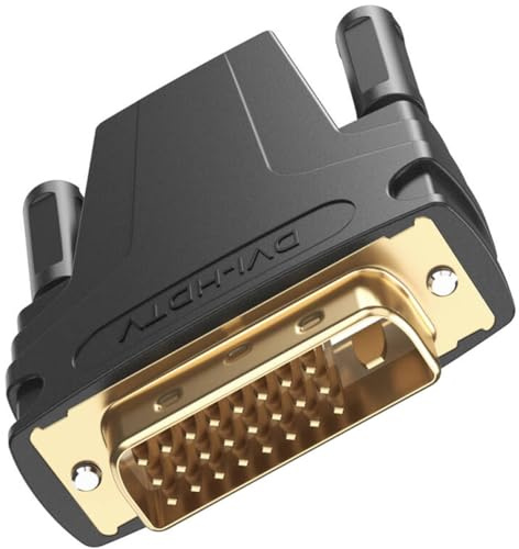 Vancle DVI till HDMI-adaptrar 2-pack, dubbelriktad HDMI till DVI-D-adapter, DVI 24+1 hane till HD hona portomvandlare med guldpläterade kontakter