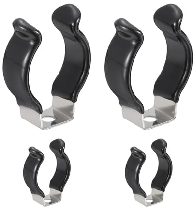 QUARKZMAN 4Pcs Supporti A U Per Tubi T8, Clip In Acciaio Inox 304 Per Tubi LED Fluorescenti, Supporti Per Lampade E Tubi Per Accessori Di Illuminazione Da 20mm 25/32, Altezza 36mm, Nero