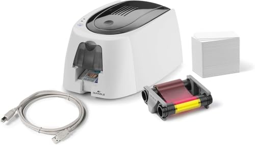 Durable 891000 - Duracard ID 300, stampante termica per la stampa di tessere in plastica, a colori e monocromatica nero, memoria 16 MB (RAM), USB 2.0