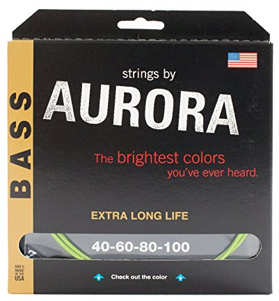 Aurora Premium Farbige Bass Gitarre Saiten, Nitro Lime, 45–105