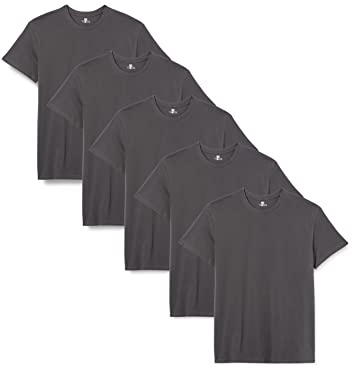 Lower East T-shirt med rund hals, Herr, Forged iron (5-pack), 3XL