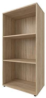 möbelando Regal Büroregal Standregal Beistellregal Holzregal Bücherregal Trio 3 Sonoma/Eiche