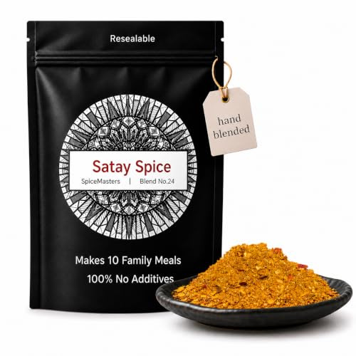 Malay Satay Sauce Spice Mix Superior Hand Blended Premium Mix by Spice Masters - Easy Meals Quickly - Authentic Made Simple - Free Same Day Dispatch