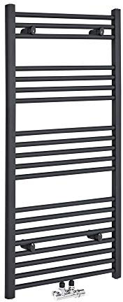 Hudson Reed Neva - Radiador Toallero 1188mm x 600mm Color Antracita para Conexión Central