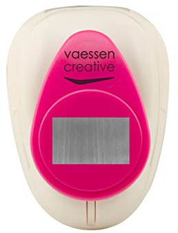 Vaessen Creative Craft Paper Punch - Rectangle - 1,2 x 2,2 cm - Circle Cutter for Crafting and Card Making, White/Pink