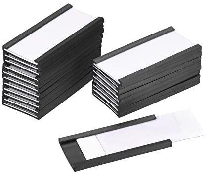 sourcing map 50 Stück Etikettenhalter 2 x 1 C Kanal Gummi Magnetisch für Metallregale Büro Aktenschränke