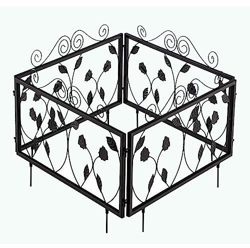 Defacto Gartenzaun aus Metall, 34,5 x 56,5 cm, Beeteinfassung, Zaun, Beetzaun, Metallbordüre, Klappzaun, Landschaftszaun für Blumenbeet
