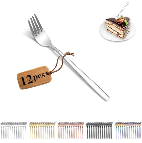 Berglander forchetta per torta 12 pezzi, forchette per dessert in acciaio inox, forchette per frutta, forchetta da tè per casa, ristorante, hotel, matrimonio