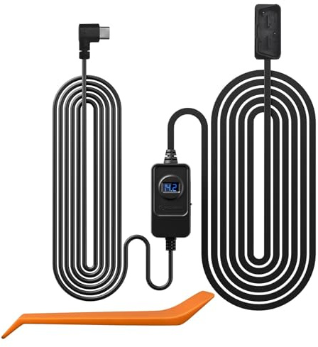 Dash Cam OBD Hardwire Kit Power Cable Type USB C Port,10FT 12V-24V to 5V,for Dash Camera, Low Voltage Protection
