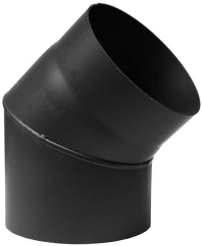 Tubería de estufa/tubo de humo, diámetro de 120 mm, elementos de longitud/arcos, diferentes modelos (arco 45° rígido Ø 120 mm)