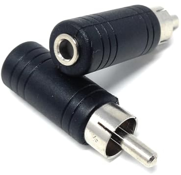 DRUT 2pcs. 3.5mm Mono Jack Socket to RCA Phono Socket Plug Audio Cable | Durable, reliable connectors. No drivers needed, plug & play. Great for guitar pedals, keyboards, PA systems, and mono...
