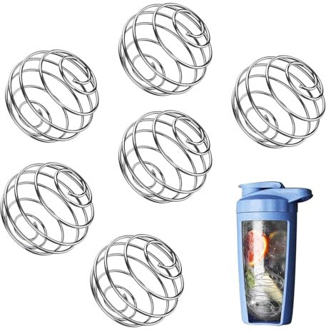 Roontin 6 sfere shaker proteici in acciaio inox, versatili, per bevande proteiche e fitness, ideali per sport e fitness, shaker a sfera