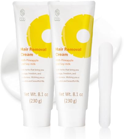 SUZUKI HERB LABORATORY Hair Removal Cream for Women with Pineapple and Soymilk, Made in Japan (8.1 OZ / 230g) 2pcs.