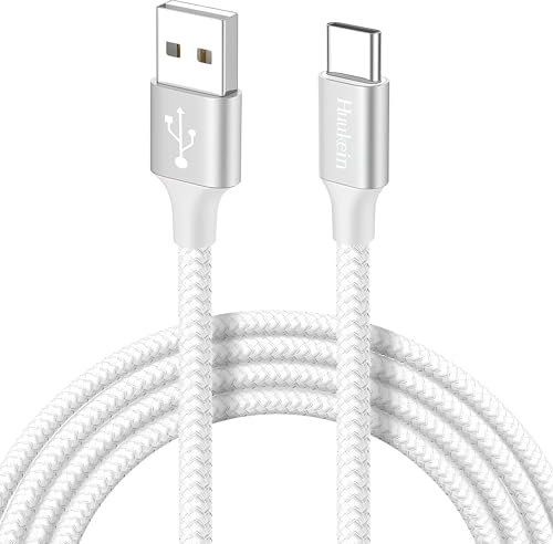 USB C Kabel Weiß, 2M USB A auf USB C Kabel Schnellladekabel USBC für Samsung Galaxy S24 S20 FE A55 A15 A35, für iPhone 15/16 Pro Max, Pixel, Switch