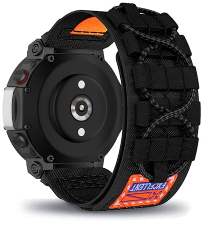 Armband kompatibelt med Amazfit T-Rex 2 armband, robust nylonflätat sportband med justerbart ventilerande ersättningsarmband för kvinnor män klockarmband för Amazfit T-Rex 2 armband (A)