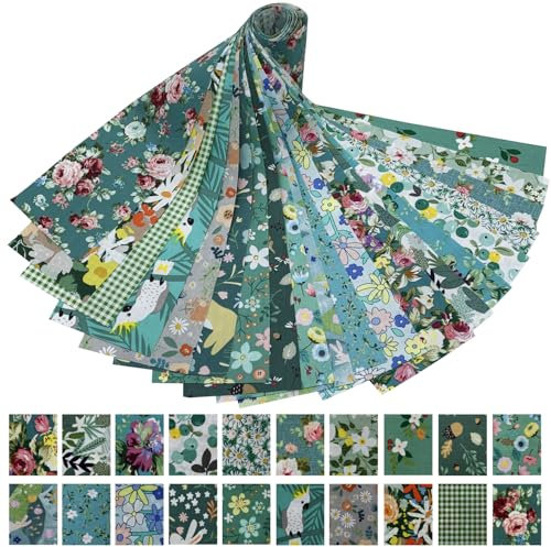 EDGEAM 20 Stück Baumwollstoff Patchwork Quilting Streifen 10x50 cm Baumwollstoff Quilten Stoffstreifen Stoffe zum Nähen Quiltingstoffe für Nähen Projekt, Patchwork, Scrapbooking, DIY Handwerk