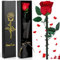 BBLTIFF Rose Eternelle, Fleur Eternelle, Vraie Rose avec Tige, Rose Artificiellem Préservée en Coffret Cadeau, Cadeau Saint Valentin Femme, Fleur Eternelle Cadeau pour Les Mamans, Amies, épouses