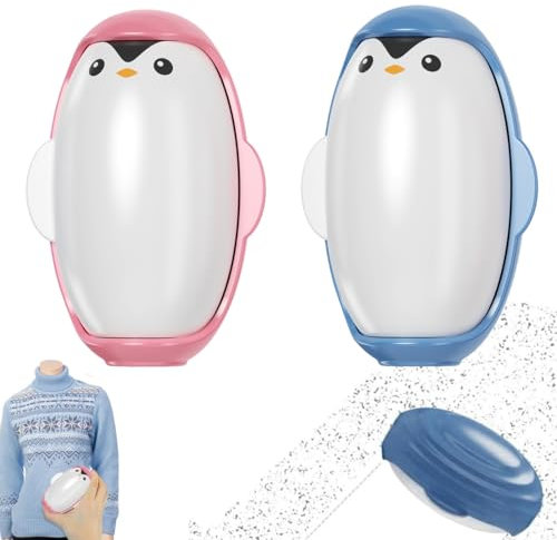JAWUZ 2 Stück Tragbar Fusselrolle Wiederverwendbar Waschbarer,klebrige Gel-Fusselroller Ball für Haustier Haar,Kleidung,Reisen,Haus(Rosa und Blau)