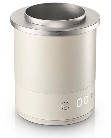Vituord Vaso Dosificador Y Báscula De Café, Taza Dosificadora De Aleación De Aluminio para Café En Polvo, Báscula Recargable para Espresso, Precisión De 0,1 G, Compatible con Portafiltros De 58 Mm