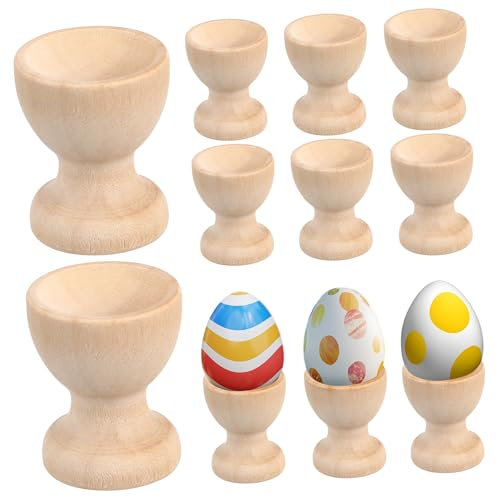 CLISPEED 24pièces Support Bois pour Coquetiers Bois Fête De Pâques pour Décoration De Table Et Service à Domicile
