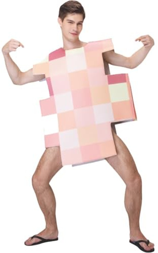 Muteitt Costume Mosaico Divertente, Costume Coppia di Sims Nudi, Costume Cosplay per Feste di Halloween per Adulti