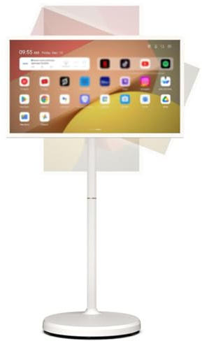 Oiyekntd 27 inch Smart Portable TV on Wheels, Android 13 OS, 7800 mAh Battery, Rolling TV Touchscreen Monitor 6-7H Play Time, Full Swivel Rotation 8G+128G