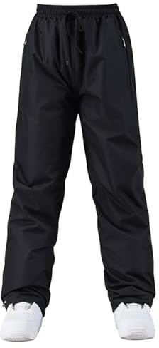 Pantaloni Sci Uomo Pantalone Neve Impermeabili con Tasche Multiple Pantaloni Sci Antivento Invernali Baggy Snowboard Pants Softshell Salopette Caldo Trekking Montagna per All'aperto