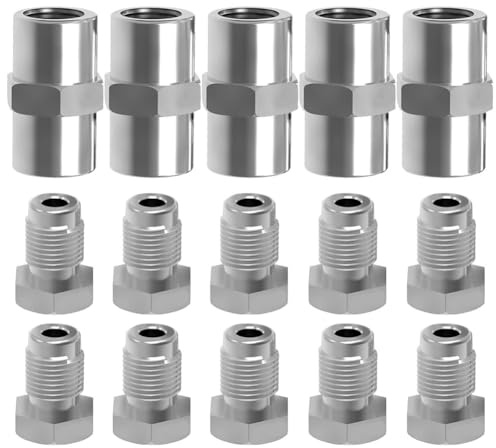 Violiica Kit tubo freno in acciaio con 10 raccordi M10 x 1 e 5 connettori, diametro 475 mm, rivestito in rame plastificato per una facile installazione