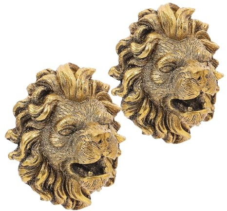 Toyvian Beccuccio per Fontana a Parete a Forma di Testa di Leone in Resina 2 Pezzi, Ugello Spruzzatore Decorativo per Fontana da Giardino Esterno, Resistente alle Intemperie, per