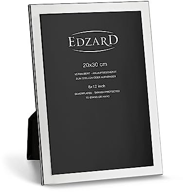 Edzard cornice per foto Prato, per foto 20 x 30 cm, placcata in argento pregiato, antiossidante
