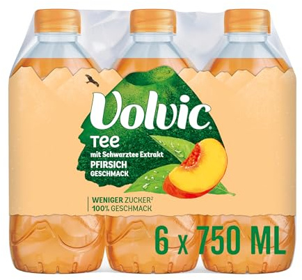 Volvic Tee Pfirsichgeschmack – 6x0,75L – Aus Schwarztee-Extrakt