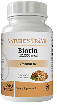 Nature's Trove Biotin 10,000 mcg 240 EZ Chew Tablets Cherry Flavor