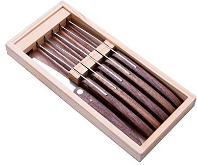 LAGUIOLE - Set mit 6 Steakmessern - mikroverzahnte Klinge aus Edelstahl
