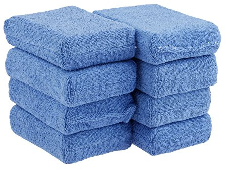 Mtsooning 8 Stück Mikrofaser-Wachs-Applikator-Pads, Blau Mikrofaser Polierschwamm Polierpads, Auto Detail Handpolierschwamm, für Autowachs, Auto-Reinigungswerkzeug