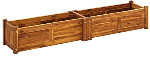 Tidyard Pot de Fleurs surélevé en Bois d'Acacia - Grand, Durable & Facile à Assembler - Décoration Terrasse/Balcon - 150 x 30 x 25 cm