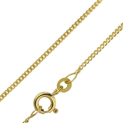 trendor Halskette 585 Gold / 14 Karat Panzerkette 1,4 mm breit 75182 | elegante goldene Kette für Damen, zeitlose Geschenkidee, dünne Goldkette aus Echtgold,