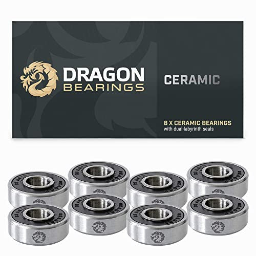 Fireball Dragon Precision Skateboard Bearings | 608 Bearing for Skateboards, Longboards, Inline Skates, Roller Skates, Spinners (Ceramic 8)