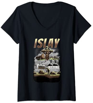 Damen Islay Single Malt Whisky Liebhaber Design T-Shirt mit V-Ausschnitt
