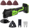 Greenworks G24MT Utensile Multifunzione a Batteria Oscillante 6 Velocità Regolabili da 5000 a 18000 con 5 Accessori SENZA Batteria e Caricabatteria