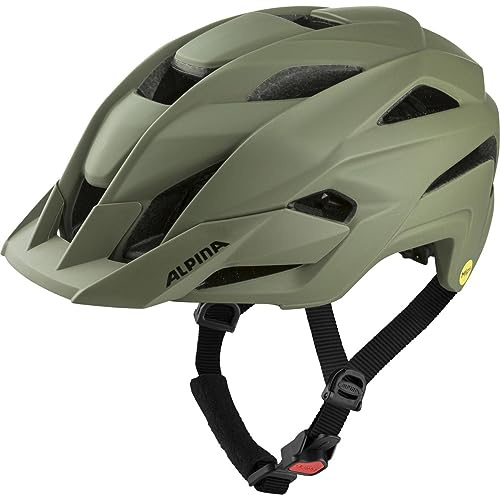 ALPINA Stan MIPS - Leichter, Sicherer & Optimal Belüfteter All-Mountain MIPS Fahrradhelm mit Fliegennetz, für Erwachsene, Olive matt, L (60-64 cm)
