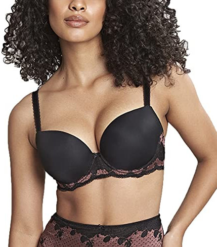 7251 Panache Clara Moulded Sweetheart Bra - 7251 Black/Fig