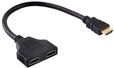 Câble Répartiteur HDMI Mâle vers Double Femelle 1 en 2 Sorties Splitter pour TV HD, Lecteur DVD, Moniteur LCD