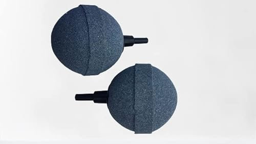 50mm (2 Inch) Sintered Airstone Ball - Twin Pack, Ball Type Air Stone Diffuser for Water Garden Koi Fish Ponds or Aquariums, Saltwater/Reef/Marine Aquariums and Hydroponic Use