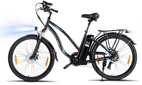 Bodywel A26 E Bike für Damen 26 Zoll Elektrofahrrad 250W Ananda Motor/36V 15,6Ah/561,6Wh Akku Reichweite 70-100km City E-Bike Damen Herren Bluetooth APP Funktion