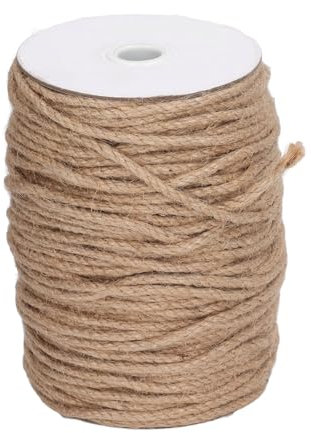 Corde de Ficelle de Jute de Chanvre de 100 M pour le Jardinage et L'artisanat, Corde à Trois Brins de 4 Mm