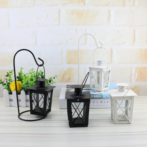 1pc Metal Lantern Farol 20cm Garden Lantern Decorative Lantern Light Stable Light Atmospheric Lighting Windlight Candle Holders
